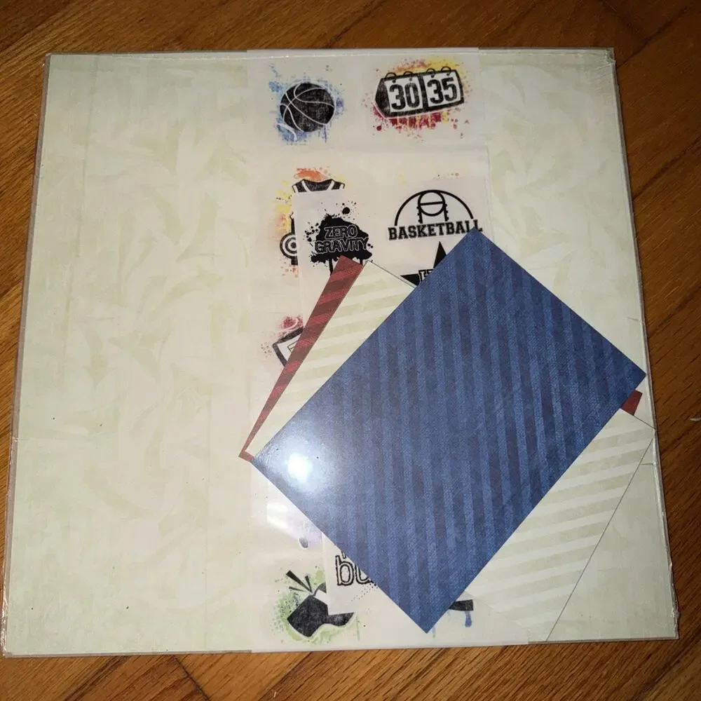 Creative Memories Power Palette Primary Basketball Additions Paper Stickers Mats